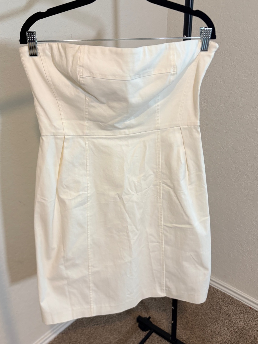 Theory Deliza Strapless Cream Cocktail Dress